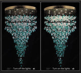 Meteoroid Chandelier Double Height - Emerald Green Color