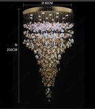 Meteoroid Chandelier Double Height - Amber Color