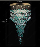 Meteoroid Chandelier Double Height - Emerald Green Color