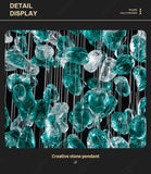 Meteoroid Chandelier Double Height - Emerald Green Color