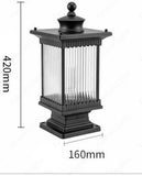 Square Pillar Light Antique Gate Light E27 Lantern Lamp Post E27 (Color : Black)