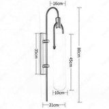 LED Frost Long Glass Wall Light Modern Copper Metal Bedroom Living Room Wall Light - Black Warm White