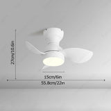 22 INCH WHITELOW PROFILE CEILING LIGHT WITH FAN LED CHANDELIER - WARM WHITE