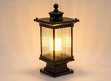 Square Pillar Light Antique Gate Light E27 Lantern Lamp Post E27 (Color : Black)