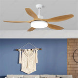 42 Inch 5 Blade Wind lamp ceiling fan remote Controlled - Light Wood