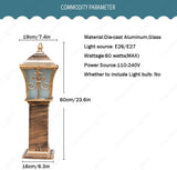 Led 600MM Gold Antiqur Die Cast Alluminium Bollard Outdoor Garden Park Driveway Light - Warm White