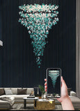Meteoroid Chandelier Double Height - Emerald Green Color
