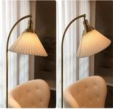Gold Metal Floor lamp with Shade Living Room Standing lamp - Gold