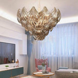 600 MM Crystal Smoke Crustal LED Chandelier Light for Living Room Dining Room - Warm White