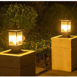 Square Pillar Light Antique Gate Light E27 Lantern Lamp Post E27 (Color : Black)