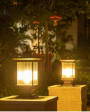 Square Pillar Light Antique Gate Light E27 Lantern Lamp Post E27 (Color : Black)