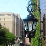 Outdoor Wall Light Fixture Black Exterior Wall Waterproof Lights Wall Mount with Glass Shade
