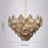 600 MM Crystal Smoke Crustal LED Chandelier Light for Living Room Dining Room - Warm White