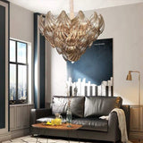 600 MM Crystal Smoke Crustal LED Chandelier Light for Living Room Dining Room - Warm White