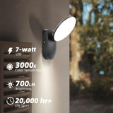 Led Modern Black Waterproof Outdoor Wall Light - Warm White