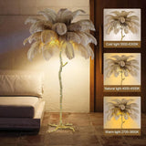 OSTRITCH FEATHER GOLD FLOOR LAMP LIVING ROOM LIGHT FOR HOME LIGHTING STANDING LAMP - GOLD