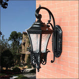 Outdoor Wall Light Fixture Black Exterior Wall Waterproof Lights Wall Mount with Glass Shade