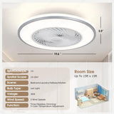 500 MM Round White Mesh Ceiling Light with Fan LED Chandelier - Warm White