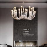 16 Arm Clear Glass Chandelier Ceiling Lights Hanging Lamp - Warm White - Ashish Electrical India