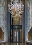 Meteoroid Chandelier Double Height - Amber Color
