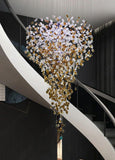 Meteoroid Chandelier Double Height - Amber Color