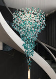 Meteoroid Chandelier Double Height - Emerald Green Color