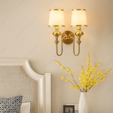 2 Light Brass Wall Light for Living Room Drawing Room Bedroom - Warm White