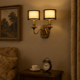 2 Light Vintage Brass Wall Light for Living Room Drawing Room Bedroom