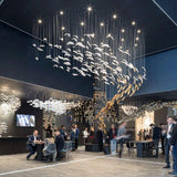 Feather LEAF LED DOUBLE HEIGHT STAIR CHANDELIER - WARM WHITE