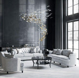 Feather LEAF LED DOUBLE HEIGHT STAIR CHANDELIER - WARM WHITE