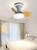 22 Inch Grey Woof Low Profile Ceiling Light with Fan LED Chandelier