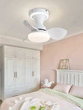 22 Inch White Low Profile Ceiling Light with Fan LED Chandelier