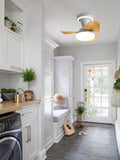 22 Inch Grey Woof Low Profile Ceiling Light with Fan LED Chandelier
