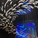 Feather LEAF LED DOUBLE HEIGHT STAIR CHANDELIER - WARM WHITE