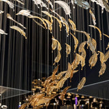 Feather LEAF LED DOUBLE HEIGHT STAIR CHANDELIER - WARM WHITE