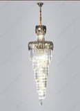 2200MMX750MM K9 CRYSTAL LED DOUBLE HEIGHT STAIR CHANDELIER - WARM WHITE