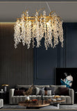 600 MM Crystal Gold Metal LED Tree Chandelier Hanging Suspension Lamp - Warm White - Ashish Electrical India