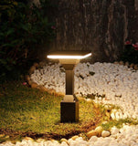 Led Modern Pillar Light Black Gate Lamp E27 Lantern Post - Warm White - Ashish Electrical India