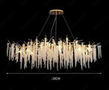 1200MM LONG GOLDEN Long Drop CRYSTAL CHANDELIER CEILING LIGHTS HANGING - WARM WHITE - Ashish Electrical India