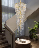 1400mm Long Crystal Double Height Duplex Chandelier - Warm White - Ashish Electrical India