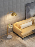 Gold Metal Floor lamp with Table Living Room Standing lamp - Gold