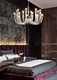 16 Arm Clear Glass Chandelier Ceiling Lights Hanging Lamp - Warm White - Ashish Electrical India