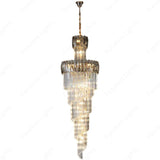 2200MMX750MM K9 CRYSTAL LED DOUBLE HEIGHT STAIR CHANDELIER - WARM WHITE