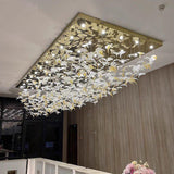 Maple Leaf LED DOUBLE HEIGHT STAIR CHANDELIER - WARM WHITE