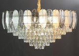 600 MM Feather Glass Crystal Gold Metal LED Chandelier Hanging Suspension Lamp - Warm White - Ashish Electrical India