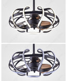 600MM 3 BLADE WIND LAMP CEILING CHANDELIER FAN REMOTE CONTROLLED WITH LIGHT - BLACK