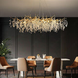 1600MM Long Golden Waterdrop Crystal Chandelier Ceiling Lights Hanging for Living and Dining Room