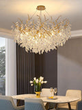 800 MM Crystal Gold LED Tree Chandelier Light for Living Room Round Dining Room Chandelier Over Table - Warm White