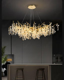 1200MM LONG GOLDEN LONG DROP CRYSTAL CHANDELIER CEILING LIGHTS HANGING - WARM WHITE - Ashish Electrical India