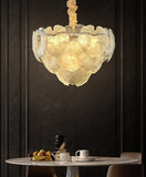 600 MMGold Metal White Glass LED Chandelier Hanging Suspension Lamp - Warm White - Ashish Electrical India